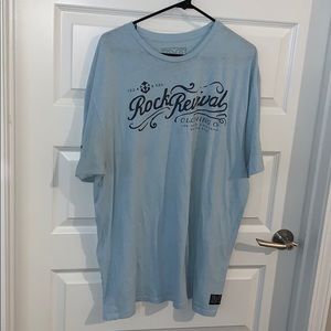 Men’s Rock Revival Lt Blue Tee SZ XXL